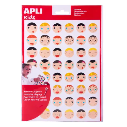 Ronde emotie-stickers Ø 20-23 mm 3 vellen - Apli