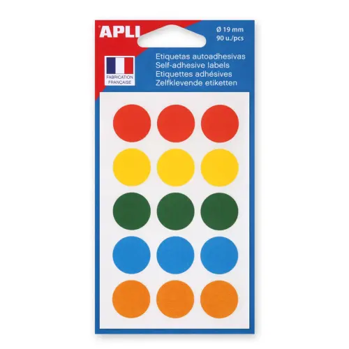 Zakje met 90 pastilles in assorti kleuren - Apli