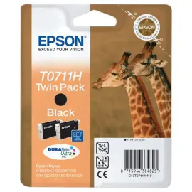 2  EPSON T071 zwarte inktcartridges 