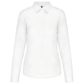 Dames popeline polycotton overhemd - Maat L - Wit 