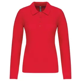 Damespolo - Lange mouwen - Maat 3XL - Rood 