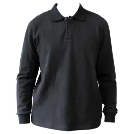Zwarte herenpolo met lange mouwen, maat S 