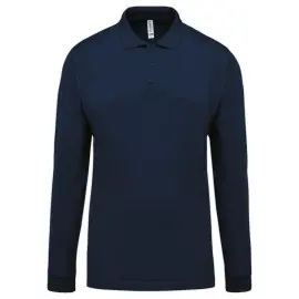 Herenpolo - Lange mouwen - Maat S - Marine 