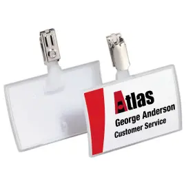 25  Badges Click Fold 9 x 5,4 cm met klem 