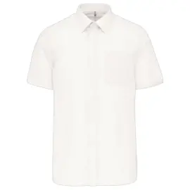 Poplin polycotton overhemd voor heren - Korte mouwen - Maat M - Wit 