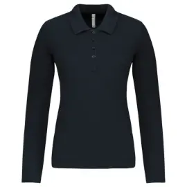 Damespolo - Lange mouwen - Maat XXL - Marineblauw 