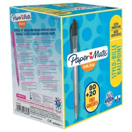 100  Intrekbare balpennen Inkjoy 100 RT - voordeelverpakking - Zwart - PAPER MATE INKJOY 