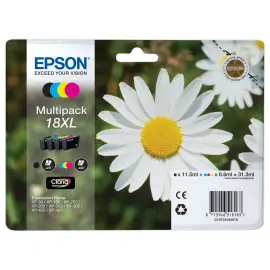 4  EPSON T1816 cartridges 4 kleuren zwart, cyaan, magenta, geel 