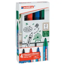 4  Permanent markers 380 voor paperboard - Geassorteerde kleuren - EDDING 