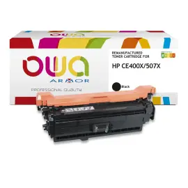 Lasercartridge  HP 507X Zwart HC CE400X compatibel ARMOR 