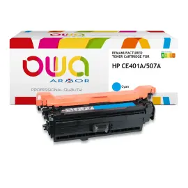 Lasercartridge HP 507A cyaan CE401A compatibel ARMOR 