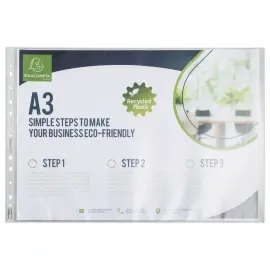10 Geperforeerde insteekhoezen Forever - Plastic 9/100e - A3 - EXACOMPTA 