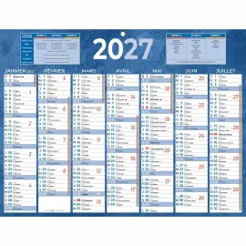 Kalender bank Bouchut blauw 13 maanden- 42 x 32 cm 