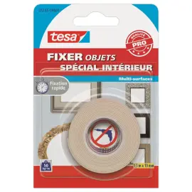 Rol dubbelzijdige plakband schuimrubber - 1,50m x 19mm 