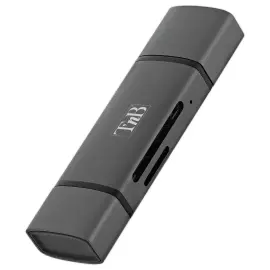 Kaartlezer 3 poorten USB 3.0 - Aluminium - T'NB 