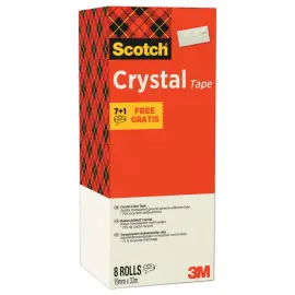 8  Toren met  8 doorschijnende plakbandrollen Crystal 600 - 33m x 19 mm - 3M SCOTCH 