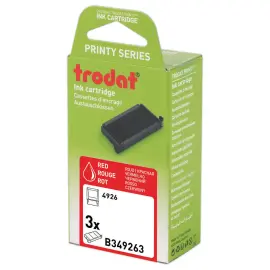 3  Inktcassettes  4926 - rood - TRODAT 