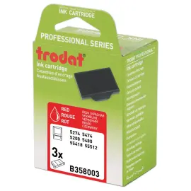3  Inktcassettes Trodat 6/58 - rood - TRODAT 