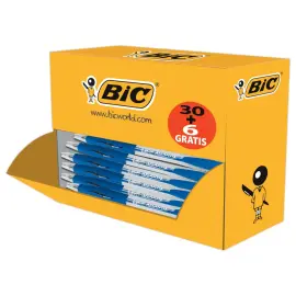 36  Intrekbare balpennen Atlantis - Verpakking van 30 + 6 gratis - Blauw - BIC 