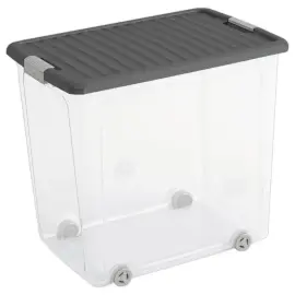 Doos 78L Met Clips en Wielen - Gemakkelijk Transport - Voor Meerdere Doeleinden - KIS 