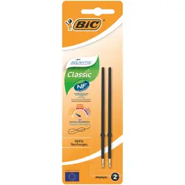 12  Atlantis Soft balpen met 1 mini fashion corrector - zwart - BIC 