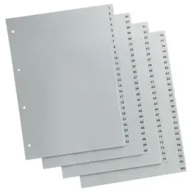 Numerieke A4+ tabbladen FIDUCIAL - 100tabs 