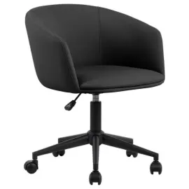 2 ARCO fauteuils zwart met wieltjes onderstel gemonteerd 