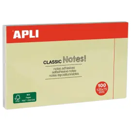 Zelfklevende notitieblok 125 x 75 mm 100 gele vellen 