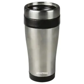 Thermosmok van zwart dubbelwandig roestvrij staal 43 cl 