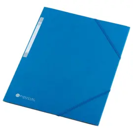 Map 3 kleppen met elastiek van stijf karton - Blauw - FIDUCIAL 