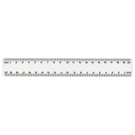 Dubbele plastic bureauregel - 20 cm 