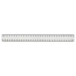Dubbele bureauregel van kunststof - 30 cm 