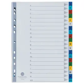 Set alfabetische tussenbladen FIDUCIAL polypropyleen kleur A4 