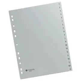Alfabetische tussenbladen - polypropyleen - 20 tabbladen - grijs - FIDUCIAL 