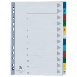 Set genummerde tussenbladen A4 - 12 tabbladen - FIDUCIAL 