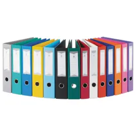 10  Ordners met hefboom Colors rug 7,5 cm assorti - Fiducial 