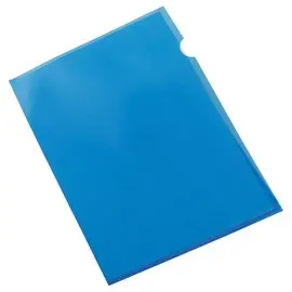 100  Polypropyleen hoekmappen 11/100e Blauw - Fiducial 