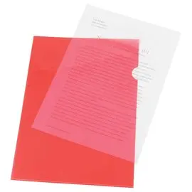 10  Gladde en gekleurde hoekmappen - Rood - FIDUCIAL 