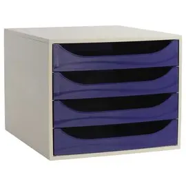 Archiefmodule met 4 laden - Blauw - FIDUCIAL 