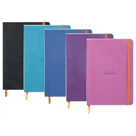 Gelijnd ingenaaid schrift Rhodiarama A5 - 160 p  - blauw - RHODIA 