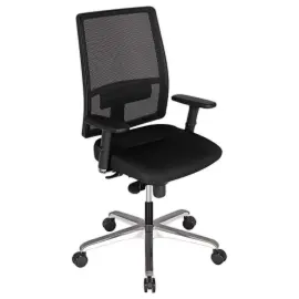 Stoel Bizzi Synchroon - Armsteunen - Zwart - Rug netstof 