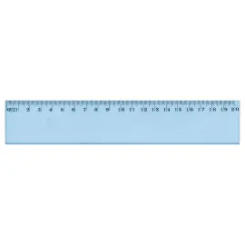 Platte liniaal 20 cm Plastic Blauw Onbreekbaar - Gegarandeerd in mm - WONDAY 