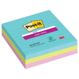 003 Herpositioneerbare memoblaadjes - Miami - Super sticky - 10,1x10,1 cm - POST-IT 