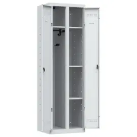 Multifunctionele garderobe H.198 x B.60cm, grijze kledingkast en opbergruimte 