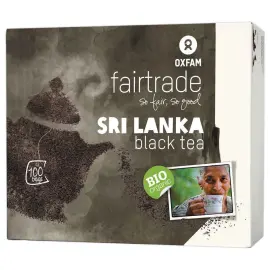 100 sachets biologische zwarte thee 2g Oxfam Fair Trade 