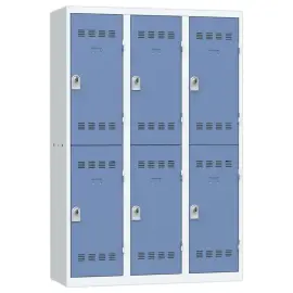 Kast met meerdere lockers - 180 x 120 cm - Grijs/blauw - VINCO INDUSTRIES 