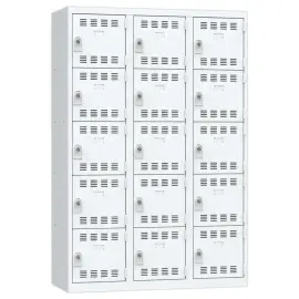Kleerkast met meerdere vakken - 3 kolommen van 5 vakken - 180 x 120 cm - Grijs - VINCO INDUSTRIES 