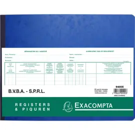 Juridische steekproef aandeelhouders BVBA tweetalig 23x32 80p 110g 