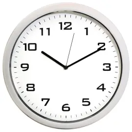 Stille wandklok grijs metaal 38 cm - ALBA 