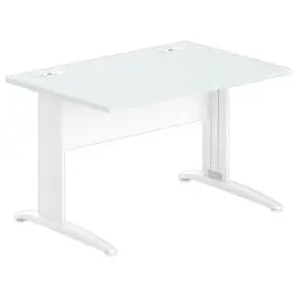 Bureau Buenos Aires - 120 x 80 cm - Grijs bovenblad met wit onderstel - FIDUCIAL OFFICE SOLUTIONS 